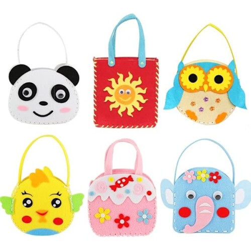 6-pack sewing kit for kids, beginners, DIY handbag set, 6 m