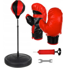 Boxing Ball with Boxing Gloves for Kids Red