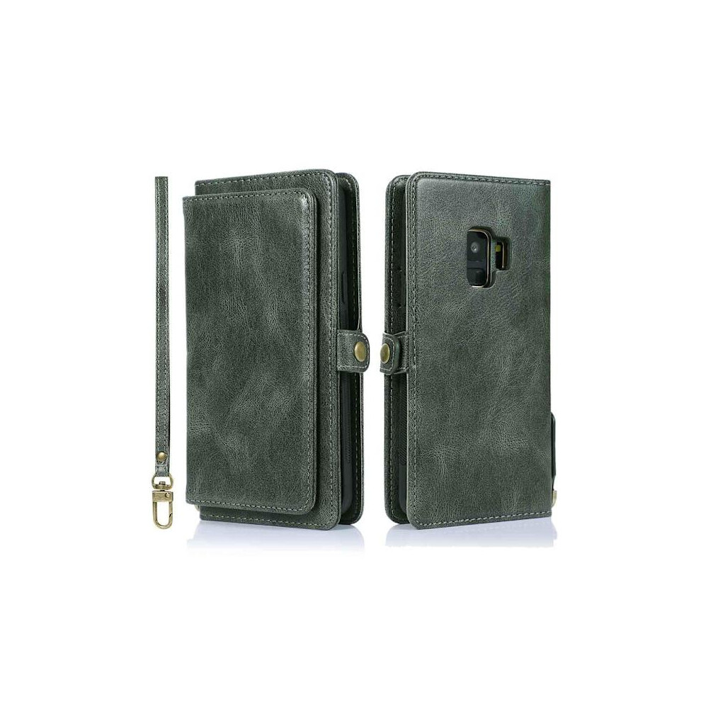 Compatible With Samsung Galaxy S9 - Smart Wallet Case Dark Green 9499224765399