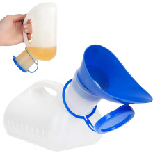 Unisex Urinal Bottle 32 Oz - Portable Pee Funnel Cup for Women & Men, Travel, Car, Camping - Compatible with Lid