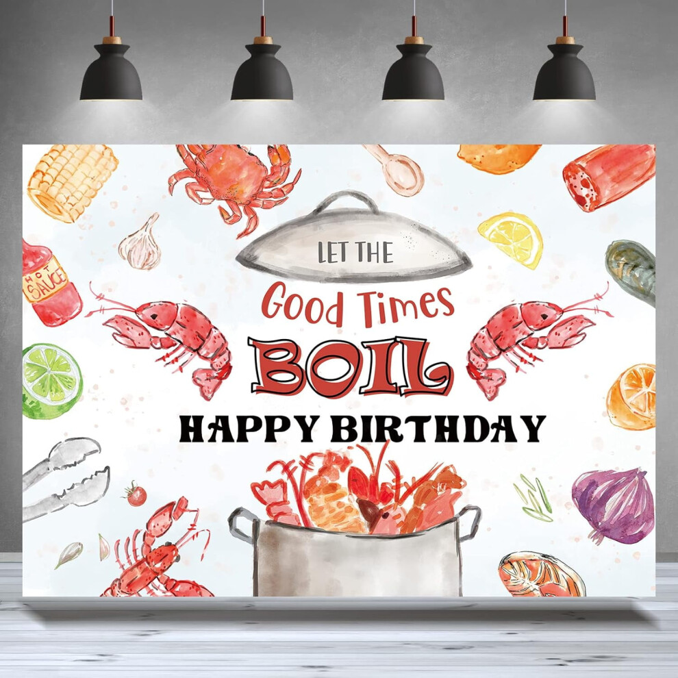 Crawfish Boil Themed Backdrop Happy Birthday Let The Good Times Crawfish Boil Photography Background Birthday Party 9499224764415
