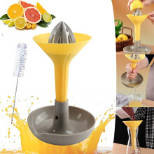 Rotary Manual Juicer for Citrus, Lemon, Orange - Funnel Press with Filter, Storage Cups, Easy Clean Removable Parts