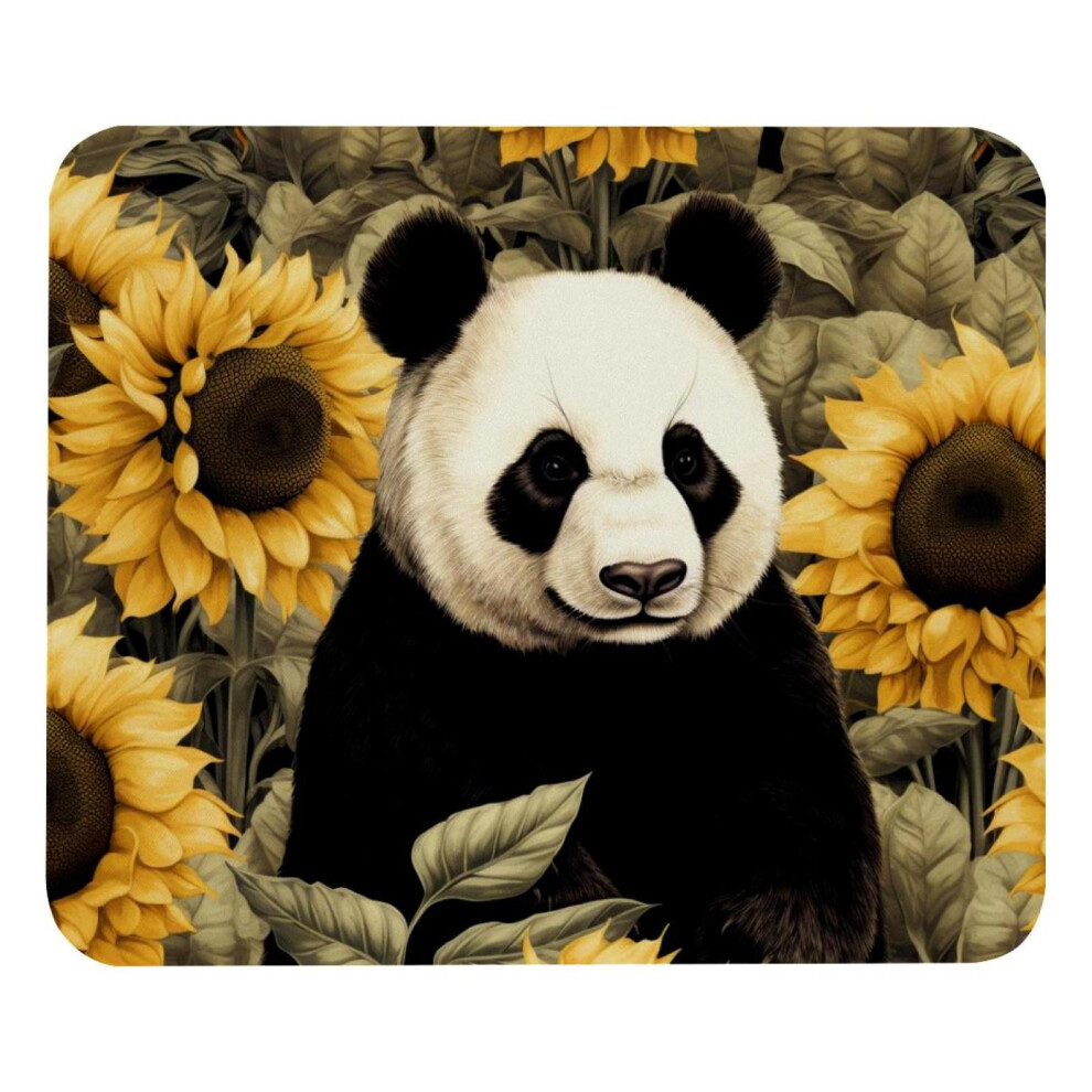 Panda Sunflower Pattern Mousepad, Non-Slip Waterproof Desk Mat, Jiaji Cloth Laptop Writing Pad For Office And Home 9353595265103