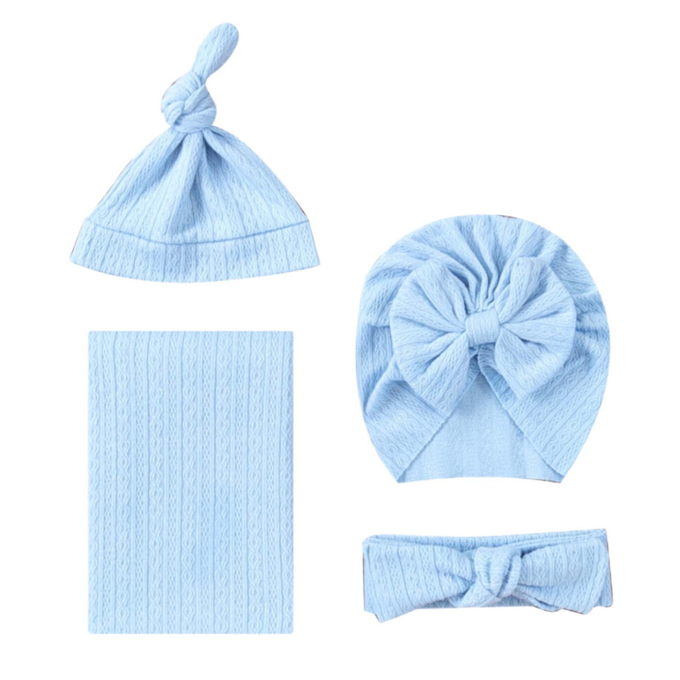 Txmfgh Baby Turban Hat and Blanket Set: Infant Sleeping Bag with Bowknot Headband, Perfect Shower Gift