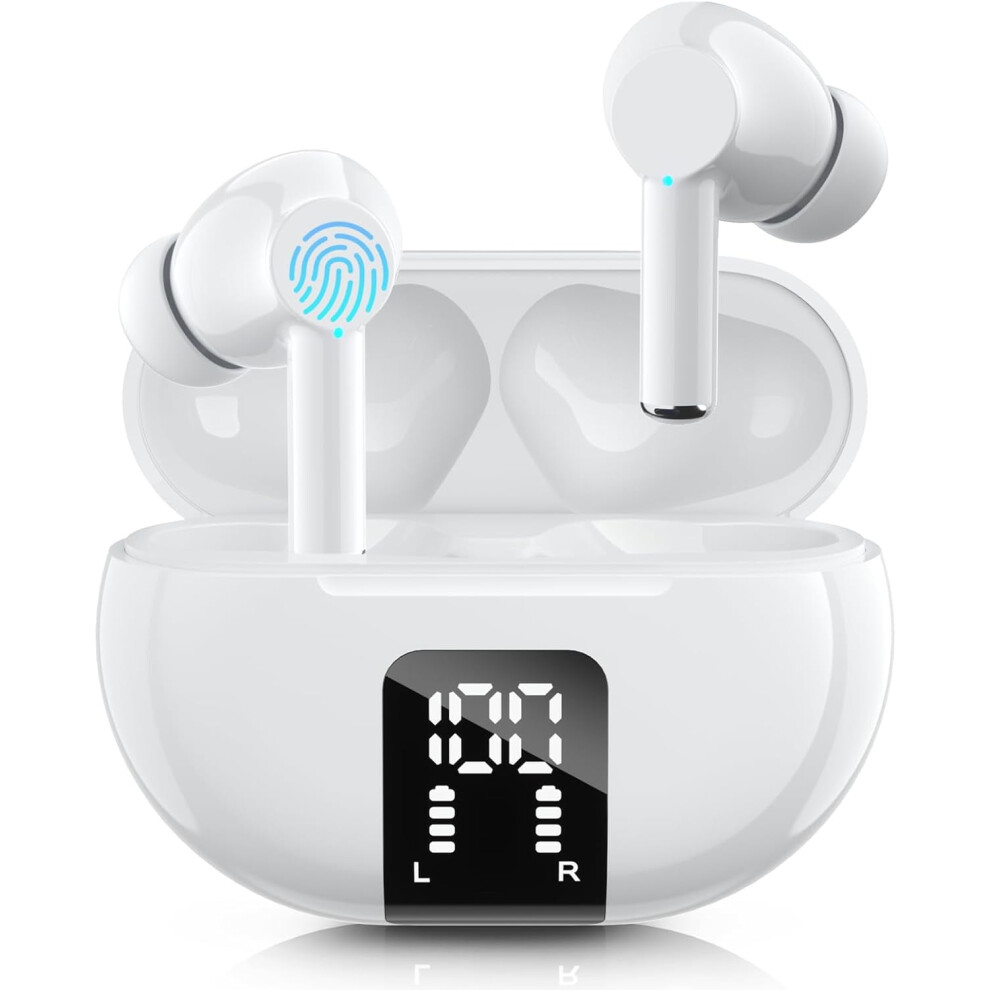 Wireless Ear Buds Bluetooth Earbuds, 40H Playback Led Power Display Bluetooth 5.3 Headphones With Mic, Hifi Stereo 9353595266490