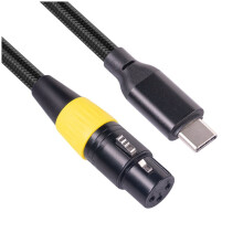 USB C to XLR Female Cable Type Male 3 Pin Microphone Connector Computer Audio Data Meters