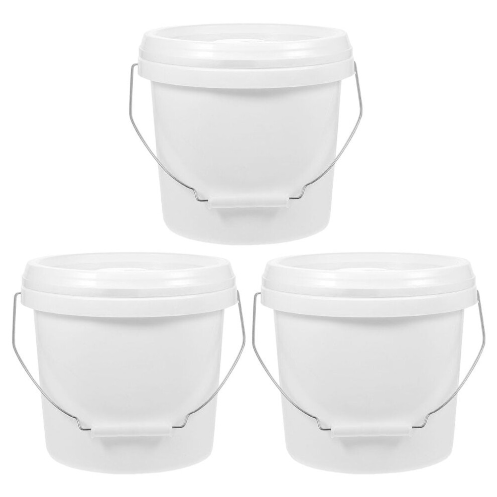 Eease 3Pcs Round Bucket 4L Color Mixing Bucket Pigment Bucket Empty Bucket With Lid 9496895871640