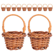 12pcs Mini Rattan Picnic Baskets for Drinks, Candy, Eggs, Flowers, and More