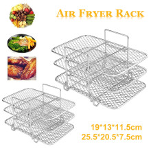 Jetcloudlive Air Fryer Rack Compatible with Ninja, Multi-Layer Double Basket, 304 Stainless Steel, for Oven, Microwave, Baking, Roasting