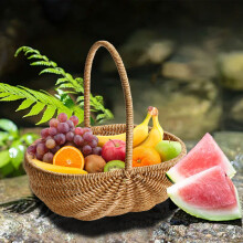 Keeplus Large Multipurpose Woven Basket with Handle, Compatible with Fruit, Wine, Picnic, Decoration