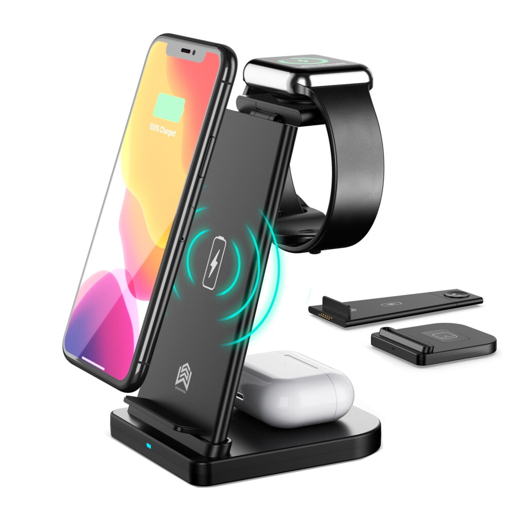 3In1 Wireless Charging Dock For 12/Watch Charger Stand For, Cable & Charger 9496895870377