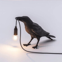 Seletti Bird Modern Italian Wall Lamp Black White Resin Ligh-WELLNGS black freestanding black standing