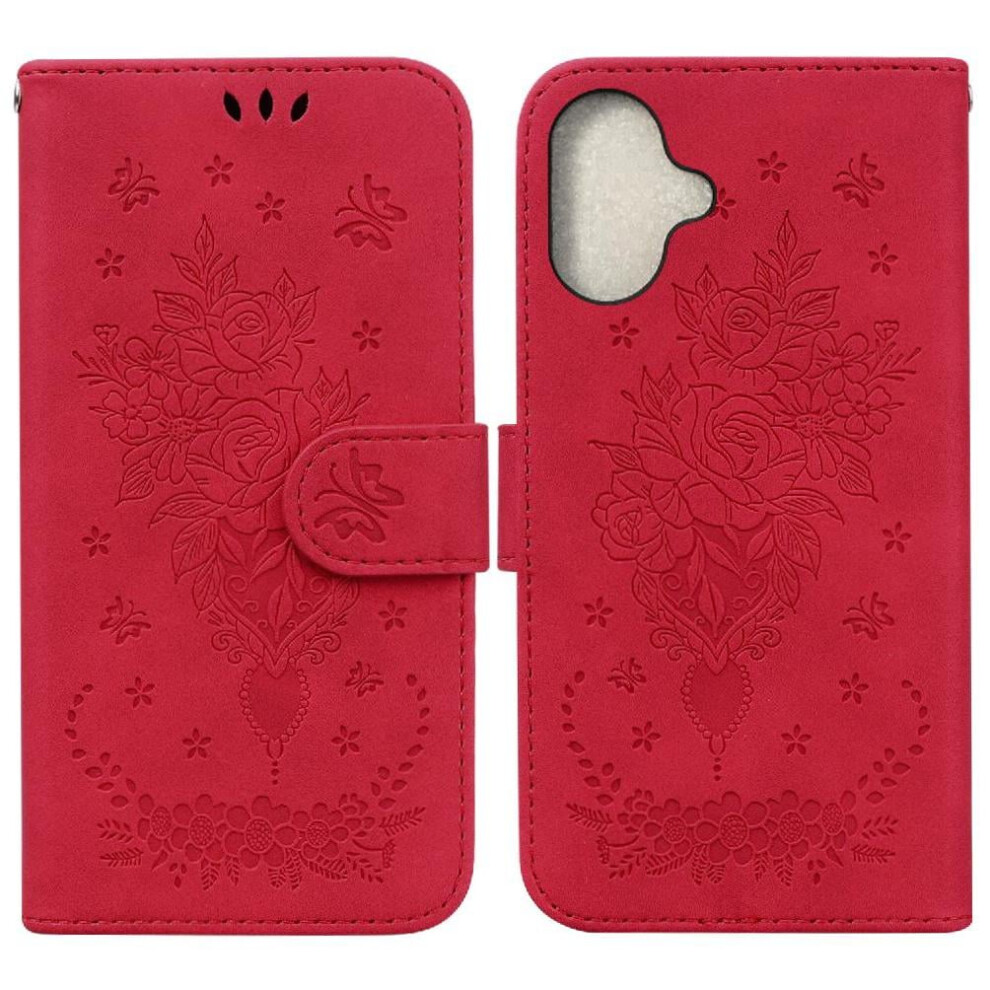 Case For Compatible With Iphone 16 Wallet Case Emboss Rose Flowers Flip Pu Leather Cover Kickstand Card Slots 9496895872838