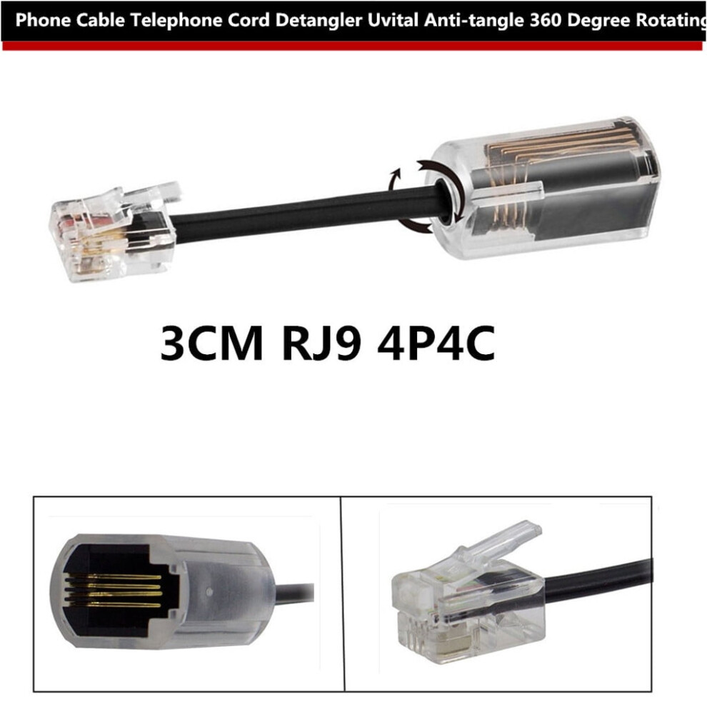 Apmemiss Telephone Cord Detangler, Anti-Tangle Handset Cable With 360 Rotating Swivel, Compatible With Landline Phones 9496895871589