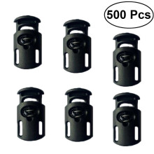 500 Pcs Plastic Single Hole Spring Stop Clothing Tent Drawstring Rope Toggle String Cord Locks End