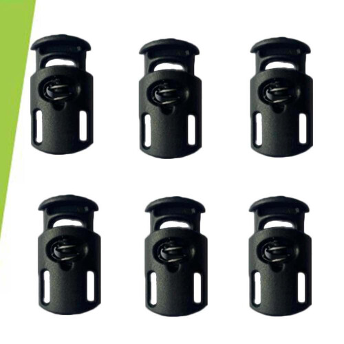 500 Pcs Plastic Single Hole Spring Stop Clothing Tent Drawstring Rope Toggle String Cord Locks End 1
