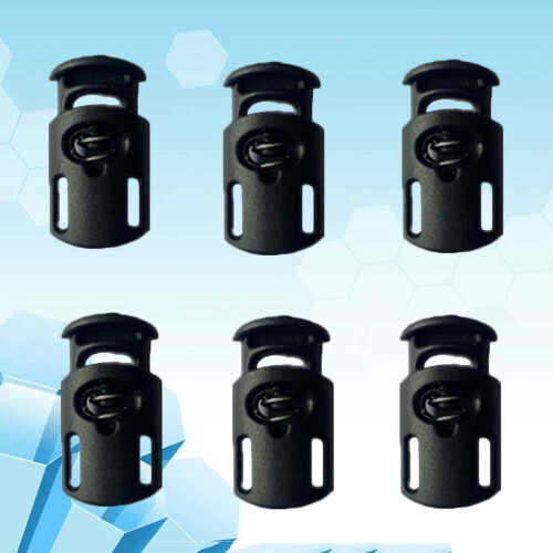 500 Pcs Plastic Single Hole Spring Stop Clothing Tent Drawstring Rope Toggle String Cord Locks End 2