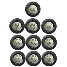 10-Pack Mini Hygrometer Thermometer Gauge Digital Lcd Monitor For Greenhouse Baby Room Reptile Incubate (FMY) Black