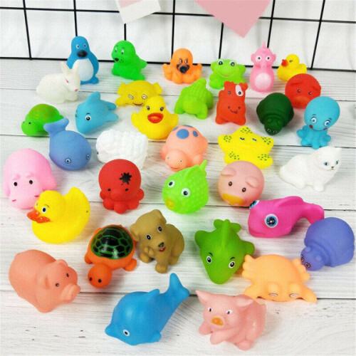 10 pcs bath toys rubber duck random color 1