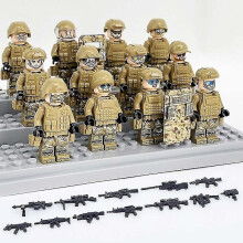 12 pcs camouflage special forces figures, mini soldiers military base toys with weapons