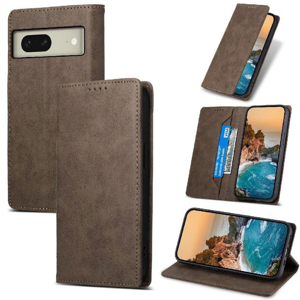 Flip Case For Google Pixel 8 Shockproof Card Slot Tpu Business Casual Kickstand 9450273670072