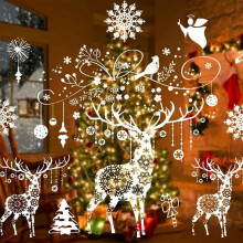 Christmas Snowflake Window Stickers Clings - White Xmas Decals for Winter Decor, Gift for Kids, Friends