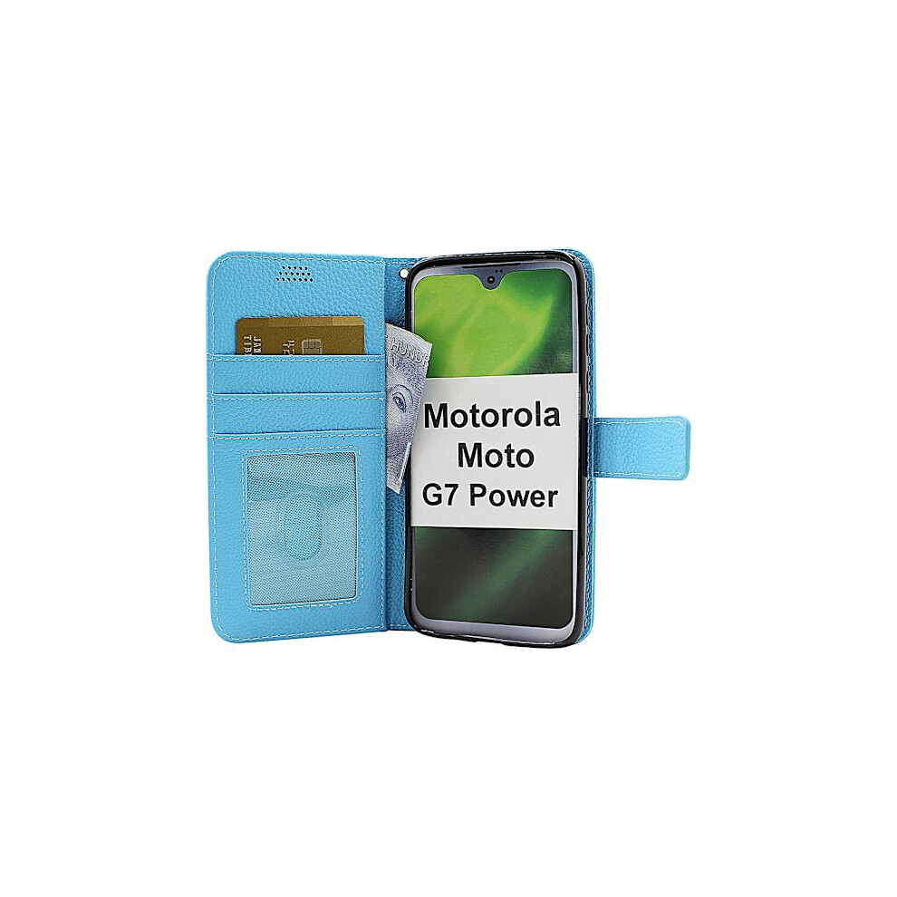 New Standcase Wallet Motorola Moto G7 Power Light Blue 9555307225065