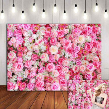 Pink Red Rose Flowers Theme Photography Backdrops 7x5ft Baby Wedding Happy Birthday Day Photo Background Dessert