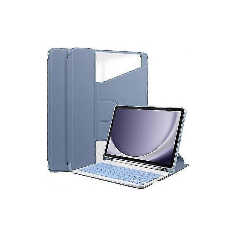 For Compatible With Samsung Galaxy Tab A9+ 360 Rotation Transparent Smart Leather Case With Keyboard S20241230512 Lavender Purple 9402001847324