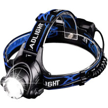Rechargeable LED Headlamp with USB Cable, 3 Modes, Adjustable, Includes 2x18650 Batteries, Compatible with Fishing, Cycling, Hiking