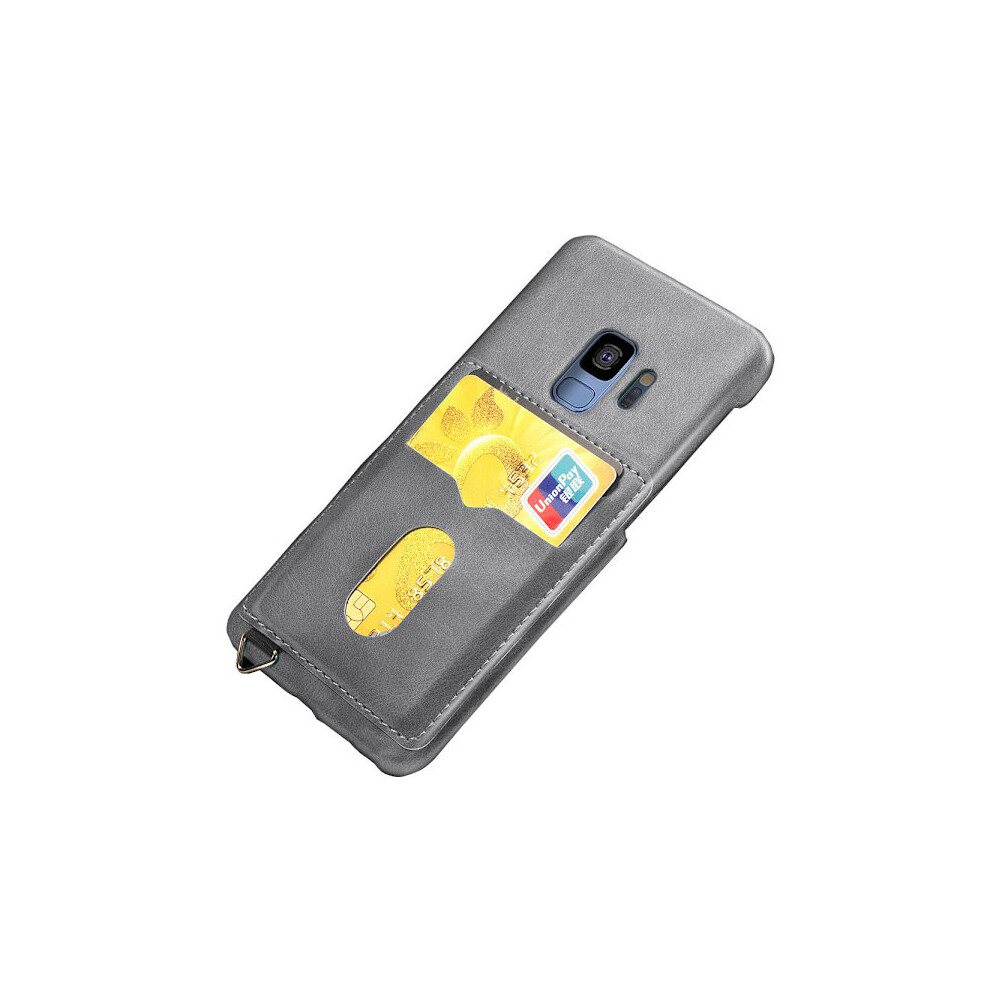 Lemans Stylish Case With Card Slot - Compatible With Samsung Galaxy S9 Grey 9402001847065