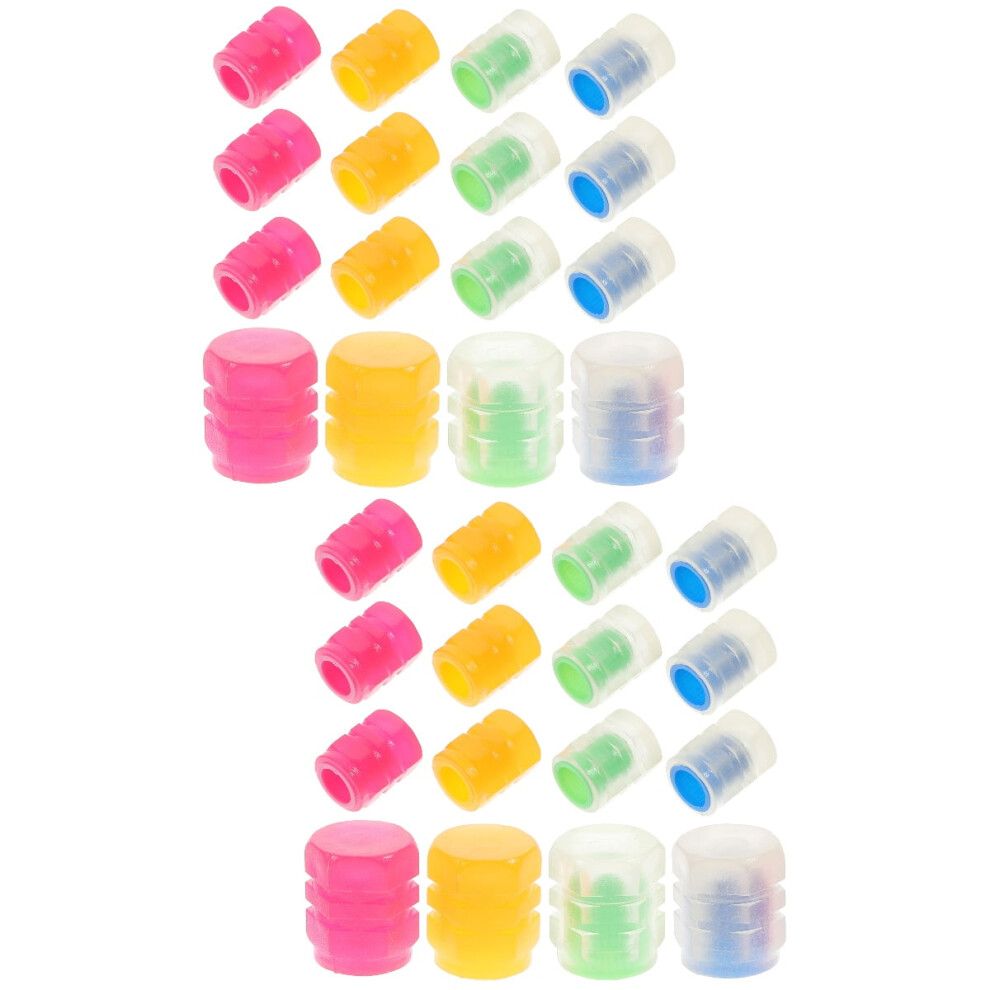 Qiysamall 48 Pcs Tire Caps Glow In The Glow Valves Stem Caps Fluorescent Tire Valves Caps Dark 9402001845511
