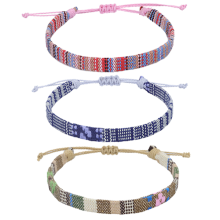 Surfer Anklet Set of 3 for Women and Men - Thin Braided Ankle Chain