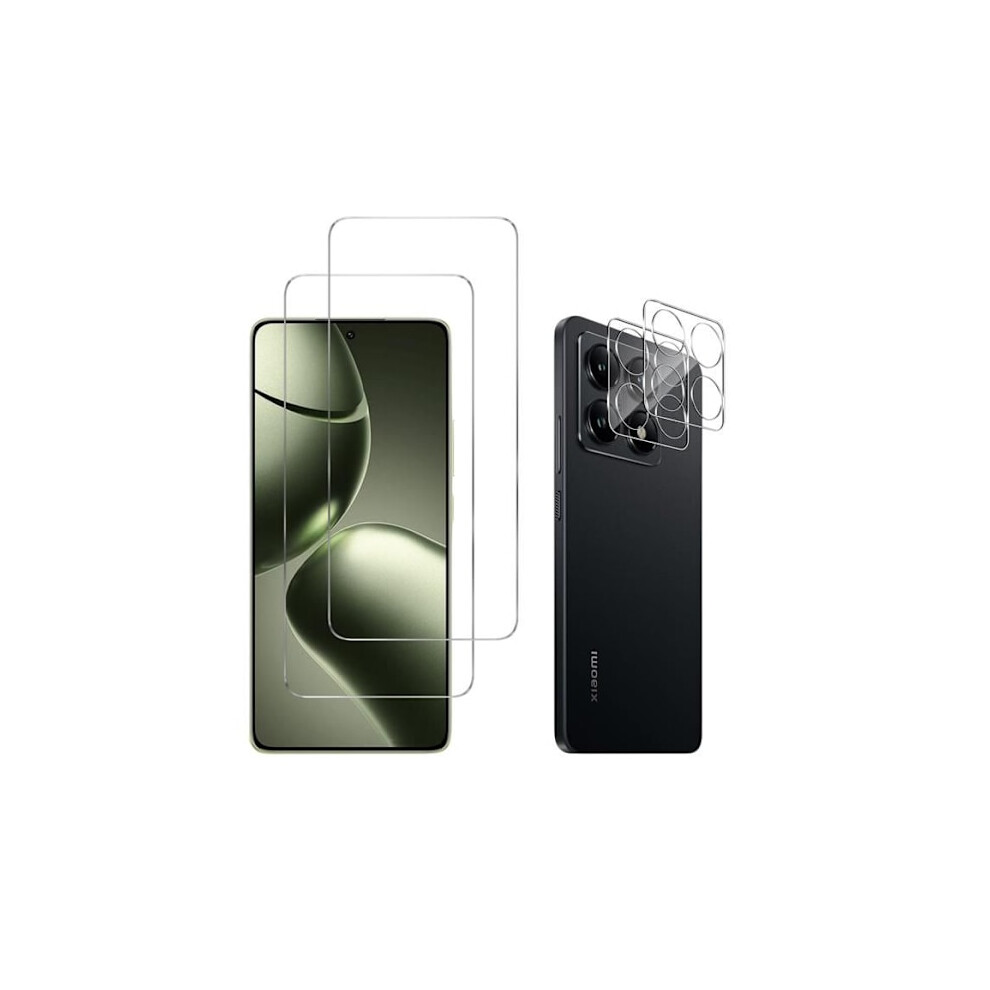 Tempered Glass - Phonillico - Compatible With Xiaomi 14T Pro - Package 2 - Screen And Camera Protection - Transparent Transparent 9402001847249