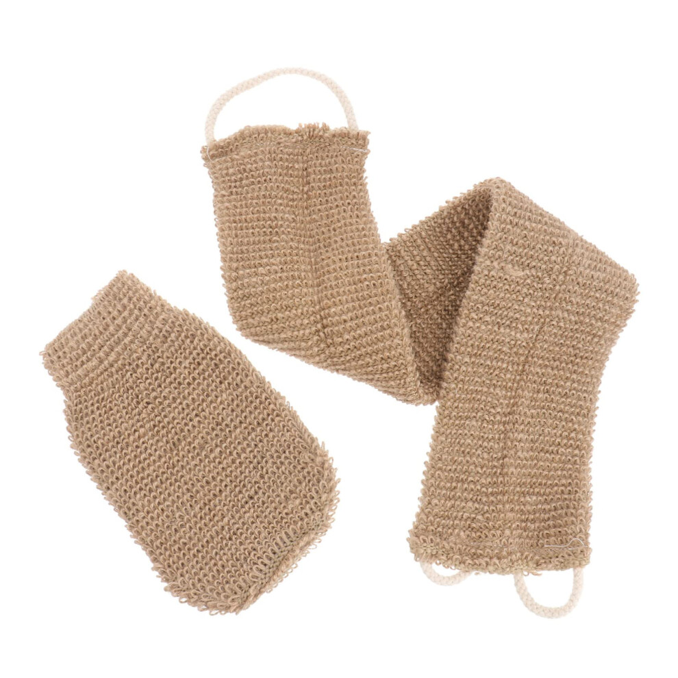 2pcs Exfoliating Back Scrubber and Loofah Bath Glove Set for Deep Cleansing and Gentle Skin Care