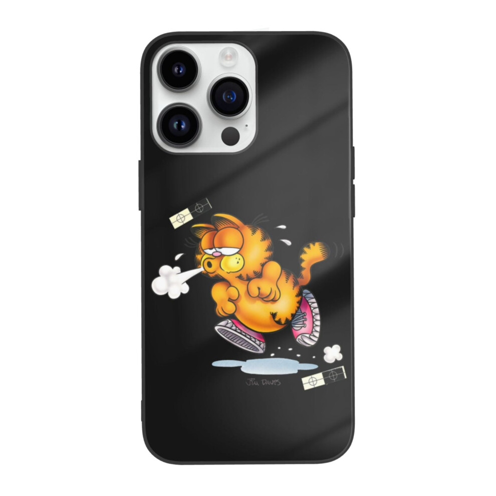 Compatible With Apple Compatible With Iphone 14Pro Case 14Promax Printed Glass Case Garfield 9558633663457
