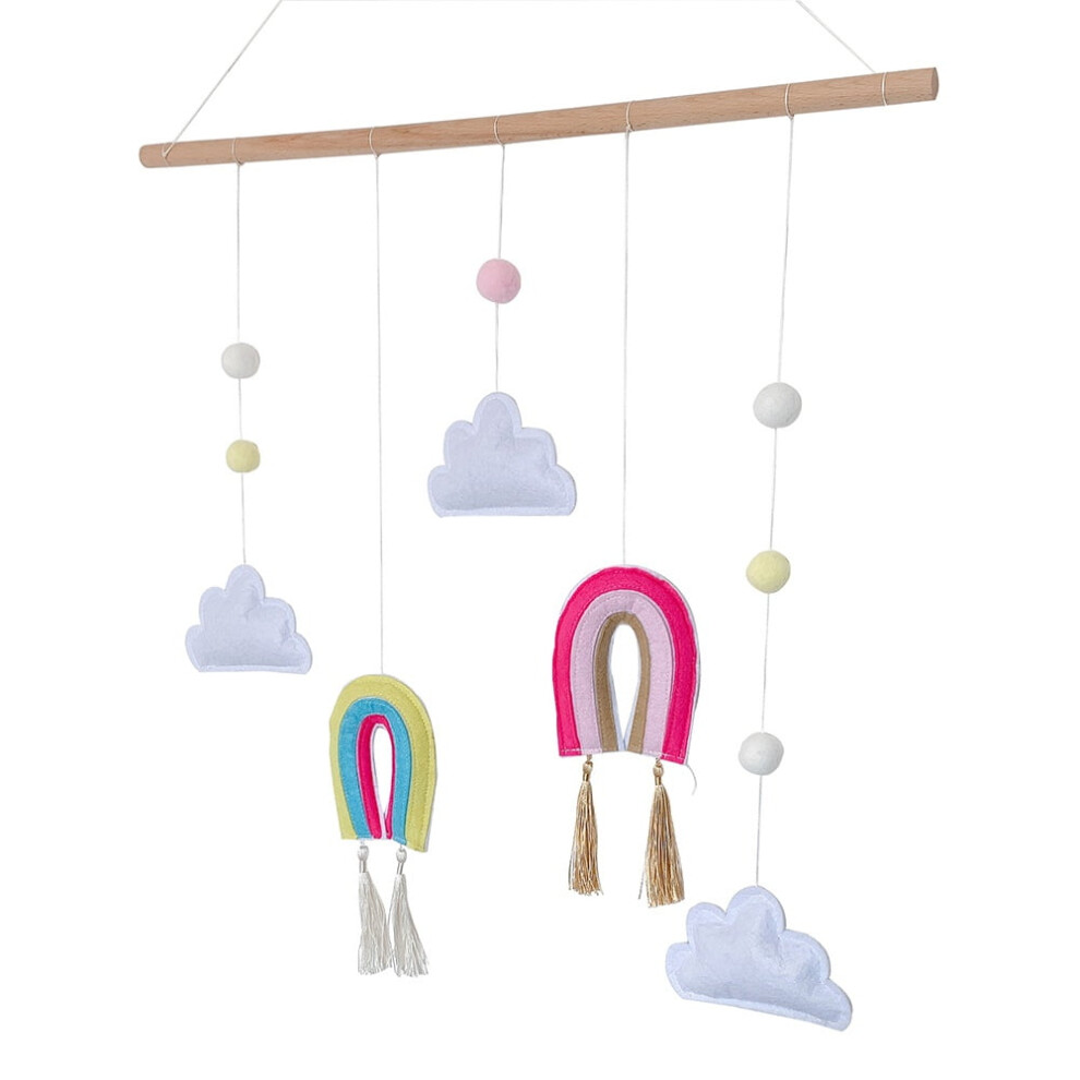 Rainbow Felt Pendant, Cloud Wall Hanging for Baby Nursery Room Decor, Ceiling Decoration Ornament Textile