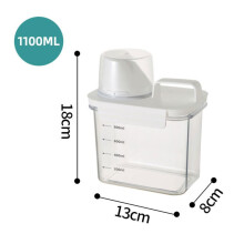 Clear Laundry Detergent Dispenser, Airtight Powder Storage Box, Washing Powder Liquid Container with Lids Jar (1100ml-2300ml), 1100ML