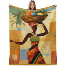 Throw Blanket Flannel Fleece Egyptian Girl African Women 30"x40" Warm Cozy Soft Lightweight Throws Birthday Gifts for Toddler Baby Pets