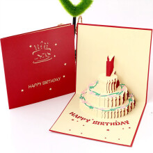 Kiplyki Wholesale Three-dimensional Birthday Card Creative 3d Cake Small Card Printing Photo Special Gift