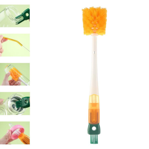 5 in 1 Function Shape Cup Brush, Compatible with Water Bottles - Multifunctional Long Handle Cleaning Brush with Cap Scrubber
