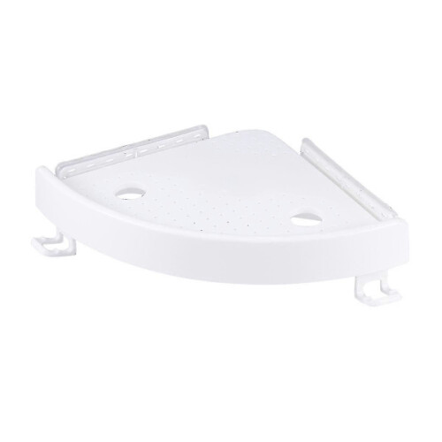 Corner Shelf for Kitchen and Bathroom with Strong Suction Cup, Triangular Storage Shelf (white)[CO]