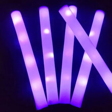 LED Glow Sticks Glowing Foam Sticks Cheer Tube Dark Light Birthday Purple