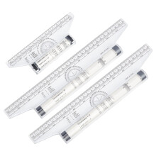 3Pcs Plastic Measuring Rolling Ruler, Drawing Roller Ruler, Parallel Ruler, Multifunctional for Drafting, Student, School, Office, 6in&12in