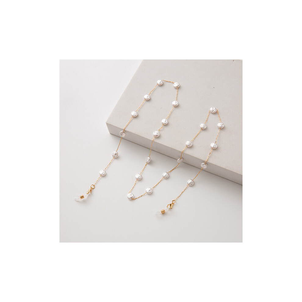 Glasses Cord Beads (Chenille Cord) Flat Pearl 9193271515173
