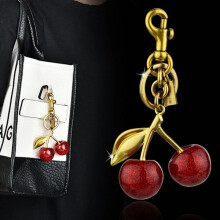 Cute Red Cherry Keychain, Cherry Bag Charm, Cute Cherry Charm Pendant for Handbag, Birthday Keychains, Jewelry for Girls, Gifts, Red, One Size