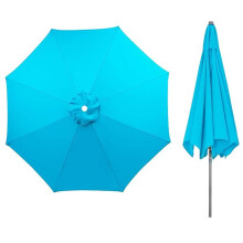 Waterproof UV Resistant Patio Umbrella Replacement Canopy 9ft 6 Ribs Lake Blue Outdoor Cover