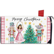 Merry Christmas Gingerbread Man Mailbox Cover, Magnetic 21" x 18", Peppermint Candy Decor, Funny Holiday Outdoor Decoration