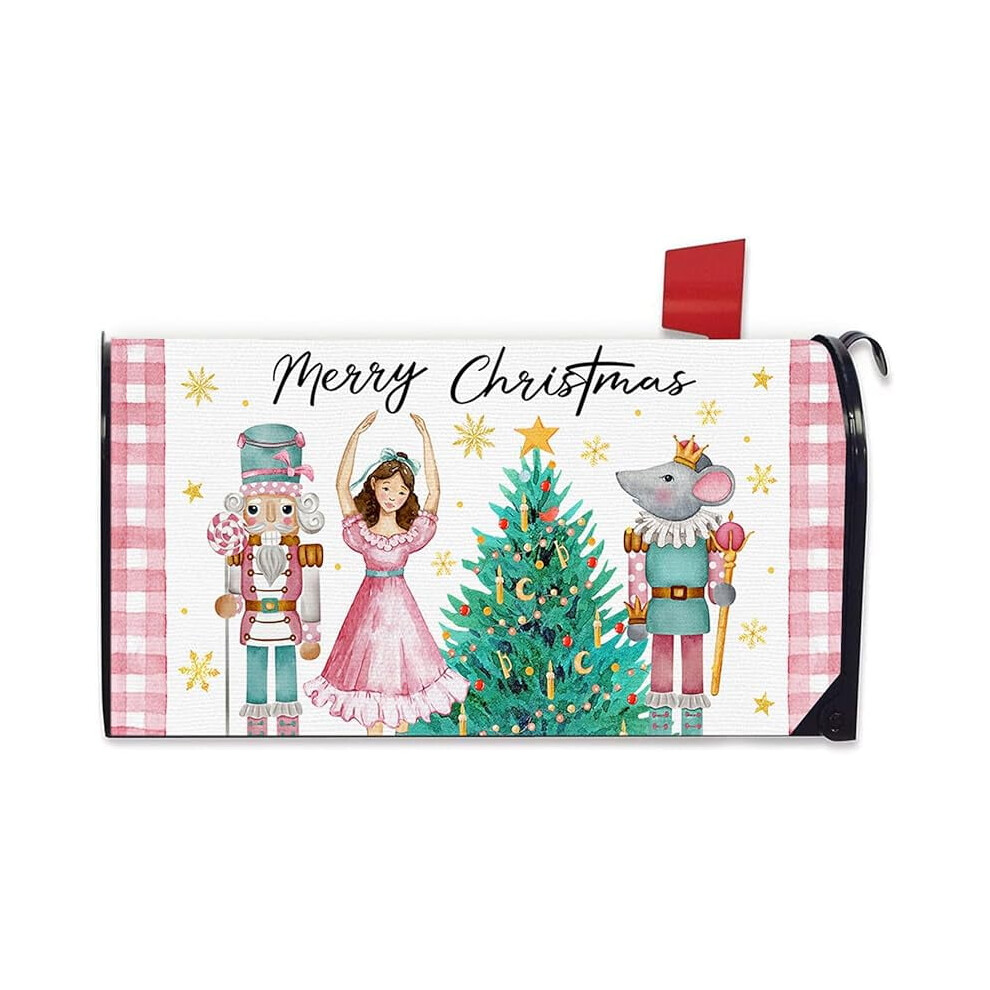 Merry Christmas Gingerbread Man Mailbox Cover, Magnetic 21" X 18", Peppermint Candy Decor, Funny Holiday Outdoor Decoration 9418476285868