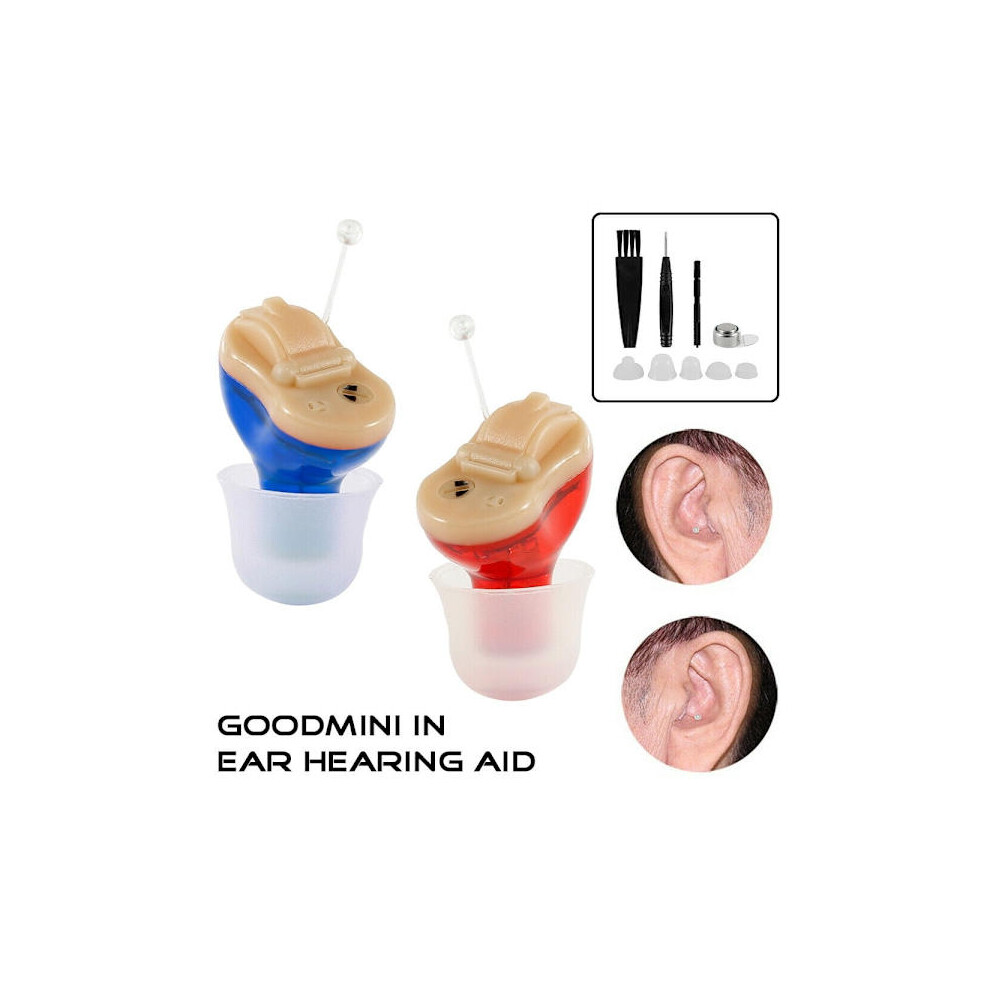 Blue Mini Hearing Aid Invisible Ear Assistant For The Elderly - Perfet